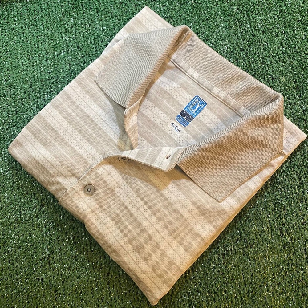 PGA Tour Airflux Men's Performance Golf Shirt White Size Large